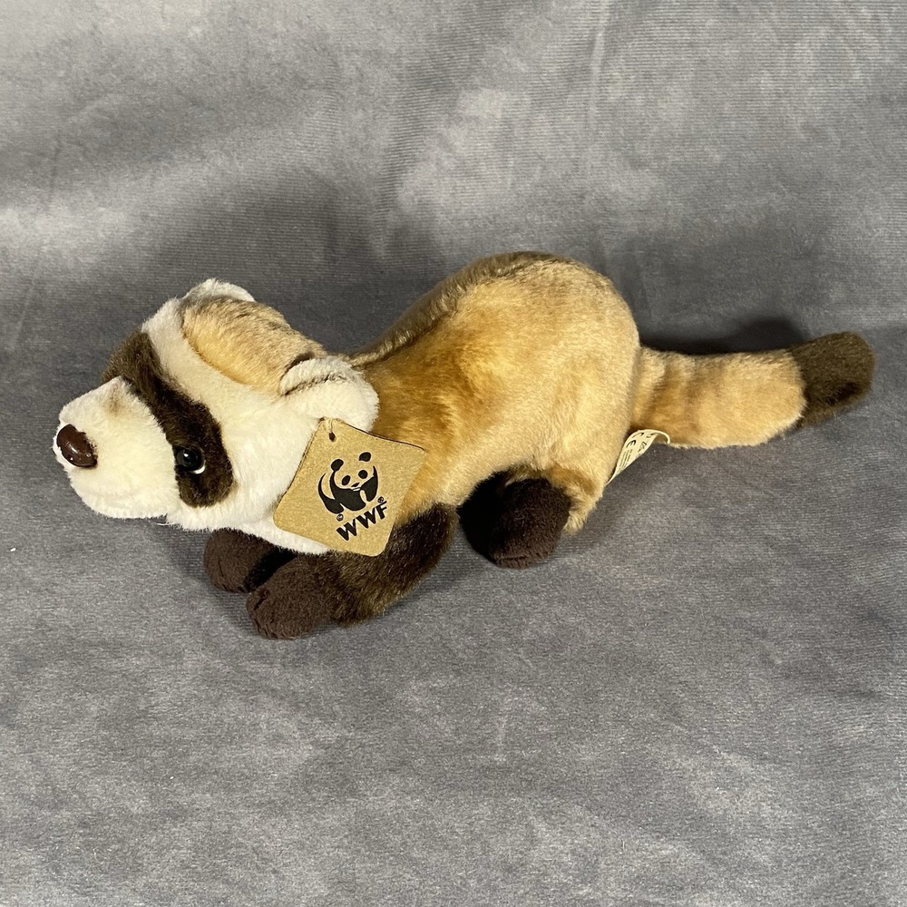 WWF Ferret‎ Vintage Plush Realistic Stuffed Animal 1986 Collectible Toy